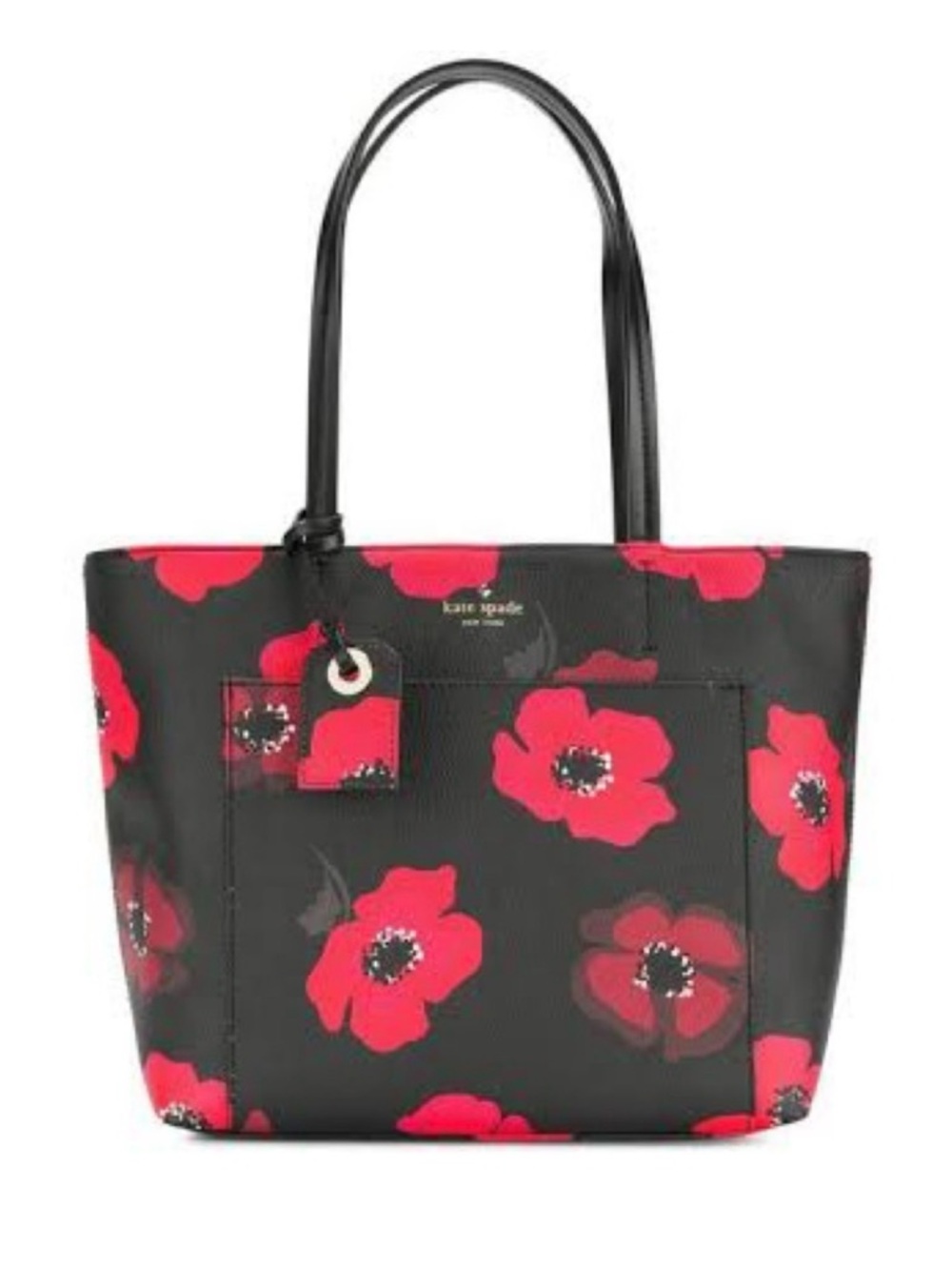 kate spade Black Tote with Red Floral Print